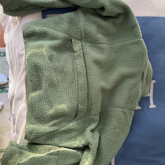 Soft Green Fleece Quarter-Zip Sweater - Picture 3 of 3